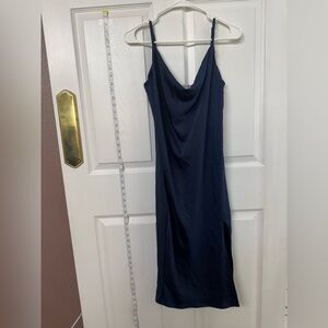 Elegant Navy Blue Slip Dress